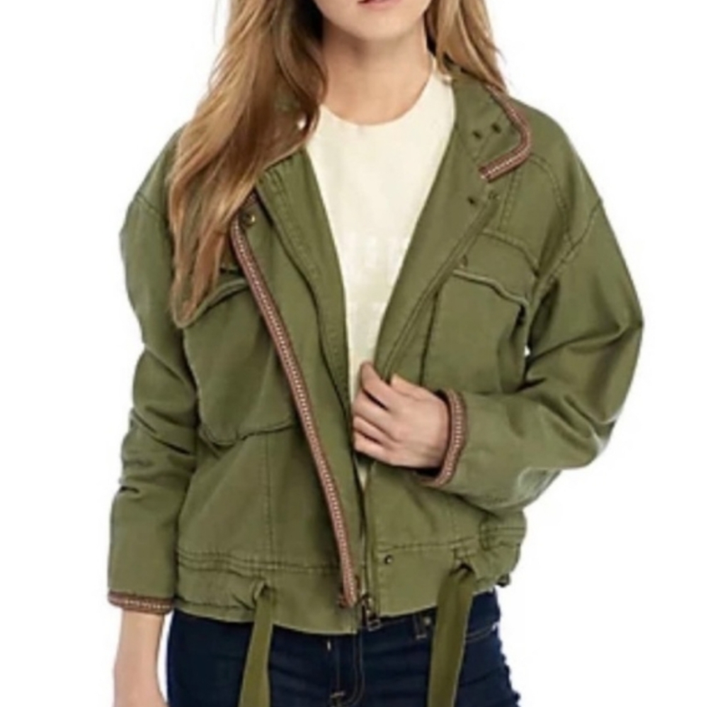 Free People Flight Line Bomber Jacket Women's Size Medium